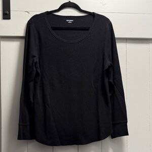 Old Navy Waffle Weave Black Long Sleeve Tee Shirt XL top
